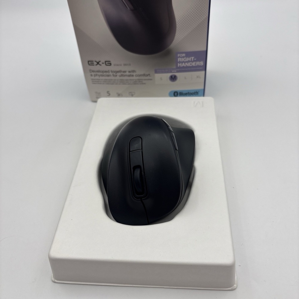 ELECOM EX-G PRO Ergonomic Mouse, M-XGM30BBSK Bluetooth/Wireless Medium Right